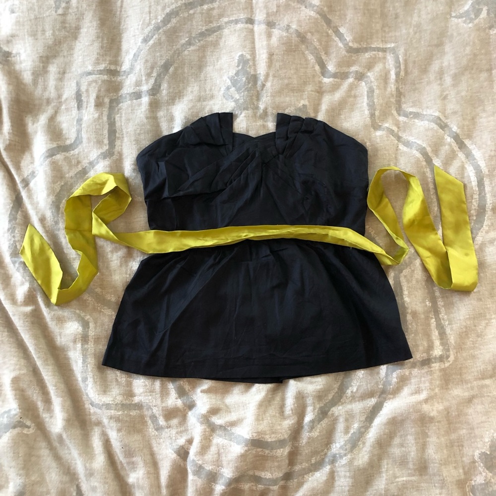 Black strapless top